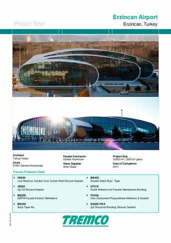 Exemple de chantier Tremco : Arzican Airport en Turquie Exemple de chantier Tremco : Arzican Airport en Turquie